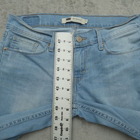 Levi's 524 Jeans Junior's Size 7 Blue Low-Rise Skinny Denim 31" Inseam Stretch - Picture 8 of 16